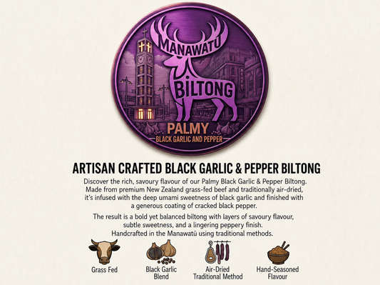 Palmy Black Garlic Pepper Biltong (Sliced)